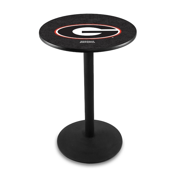 42" Blk Wrinkle Georgia "G" Pub Table